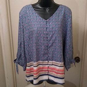 Chico's Blouse Quarter Sleeves